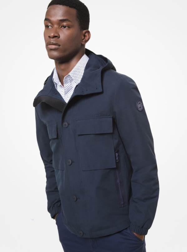 Panske Bundy Michael Kors Woven Hooded Indigo - Oblecenie Michael Kors Levně | EIWXF-9721